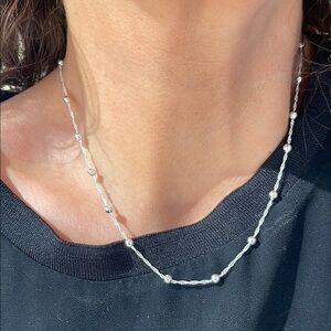 Sterling  Silver Beaded Necklace 18 inches